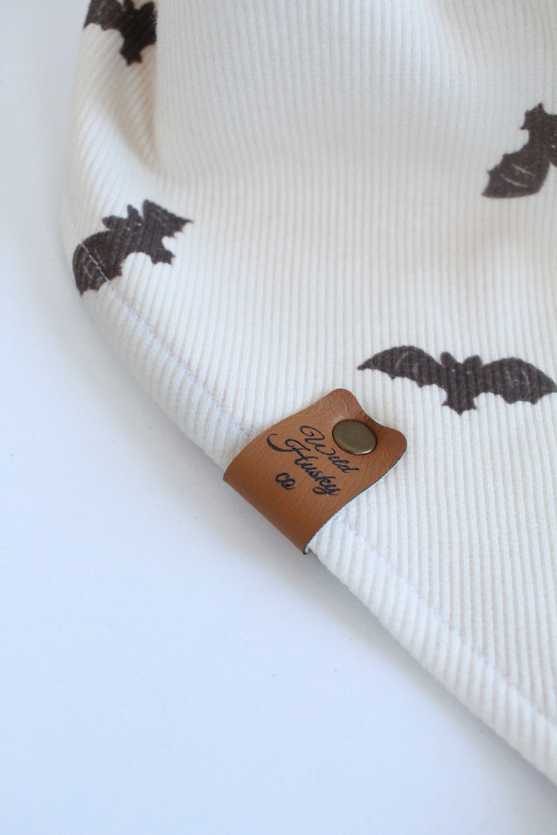 Pumpkin & Bats Ribbed Knit Reversible | Dog Bandana